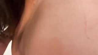 Brunette woman fucked at the kitchen table by her stepbrother