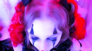 A kinky clown got his cock sucked and covered with cum