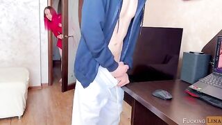 The cute girl forced the guy to cum in her mouth