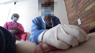 Two crazy nurses checked my cock in a hospital setting