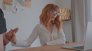 A cute teen gets fucked by a guy she met on Zoom in a risky session
