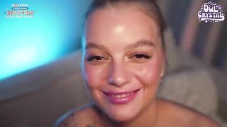 Babe Owl Crystal substituted a joystick with her pussy in a steamy scene