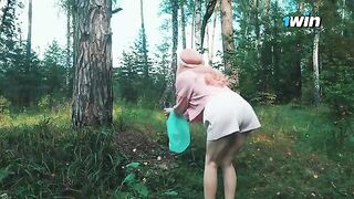 Babe got lost in the forest and met a forester with a big cock