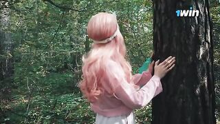 Babe got lost in the forest and met a forester with a big cock