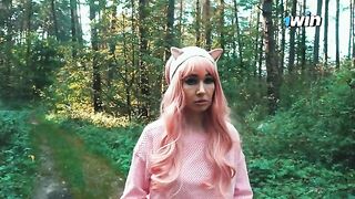 Babe got lost in the forest and met a forester with a big cock
