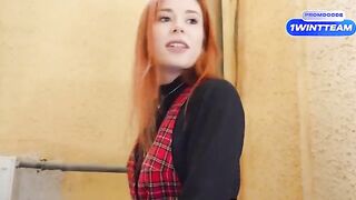 The busty girl met a YouTuber and got fucked at his place