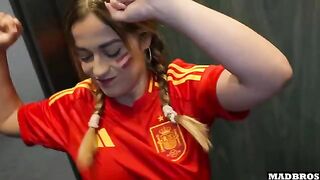 A Spanish supporter with a big ass got fucked in the parking lot after the match