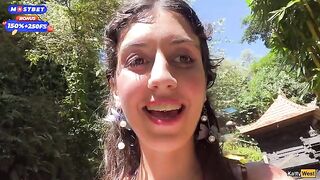 Blowjob in public toilet and cumwalk on waterfall