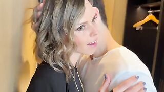 A woman was fucked by two cocks while her husband watched