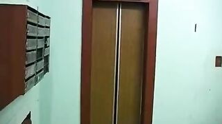 A sexy girl sucks her brother's cock on the balcony without any complexes
