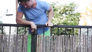A neighboring guy fucks the hot busty brunette