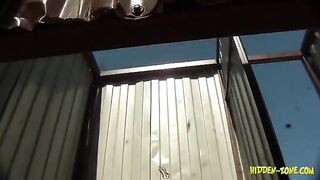 A girl was secretly filming in the beach house, but she was seen
