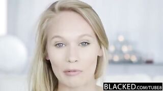 Niger man fucked young blondie baby on the couch