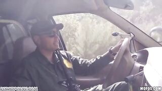 A hot grandma picking up a soldier in the pickup truck
