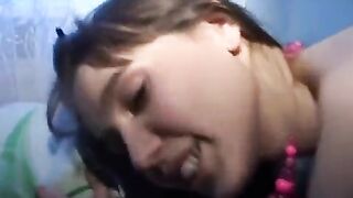 A passionate Russian student has sex with her guy in their hostel room