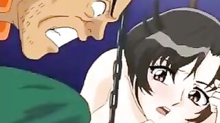 The man fucked wet pussy of an animated slut
