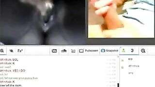 A woman with her husband has sex on the webcam