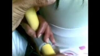A man fucked a girl in the bus and she cum multiple times