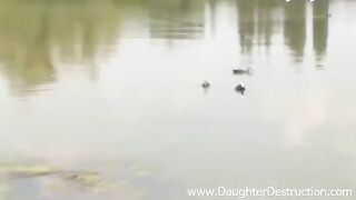 A girl went to pier to please a young man