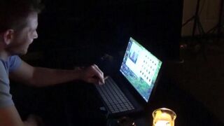 A wife gets horny and attacks her husband after watching porn