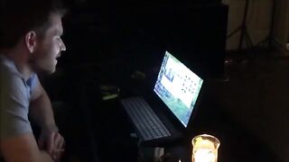 A wife gets horny and attacks her husband after watching porn