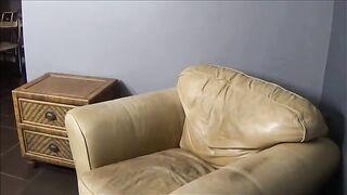 A wife gets horny and attacks her husband after watching porn