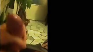 Finger her pussy on the couch with mobile phone camera