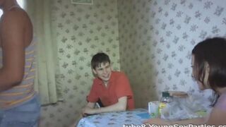 Foursome sex of two couples, an amazing Swinger Party at Home