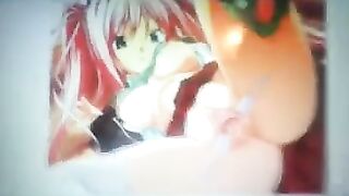 The guy as usual masturbates on the pussy of an anime chick