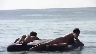 Nude beauties on the beach without any clothes
