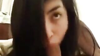 The girl learned to suck a cock and became a professional