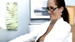 An Italian teacher with big tits fucks her student on the table