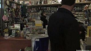 A girl was roughly fucked in the shop