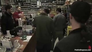 A girl was roughly fucked in the shop