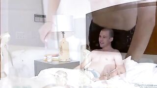 Amber Rain fucks with her husband and his friend in a steamy scene