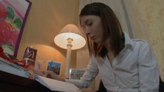 Alena teaches English with her ass, a true Russian pro!