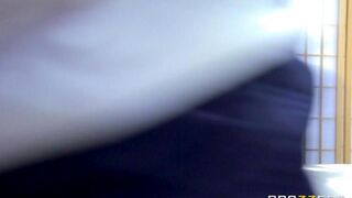 A cute blonde got on the guy’s dick after her training