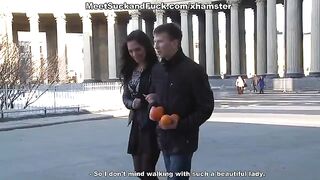A sexy girl is fucking with her dinner companion in a passionate moment