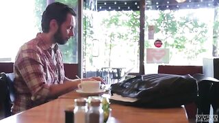 The guy picked up an Asian girl in the cafe and fucked her
