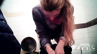 A hidden camera has been set up in the store toilet, capturing intimate moments