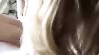 The guy fucked his girlfriend at home on the bed in POV style