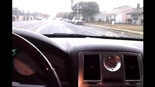 The sexy girl made a blowjob right in the car, it was worth it