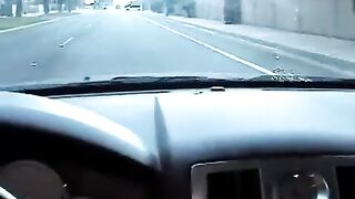 The sexy girl made a blowjob right in the car, it was worth it