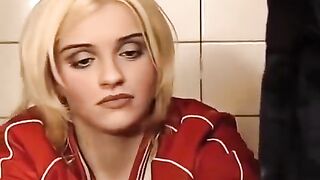 The girl had sex in the toilet and washed her ass accidentally