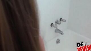 Hot brunette fucks at home in POV style video