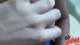 Hot brunette fucks at home in POV style video