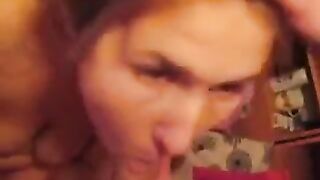 The man finished in the mouth of a stunning woman