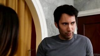 A very nice massage turns into a full sex session with a brunette