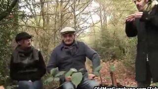 Father and son fuck daughter and her friend in the forest