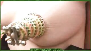 Put the needles in the labia with this hot babe who loves needle play